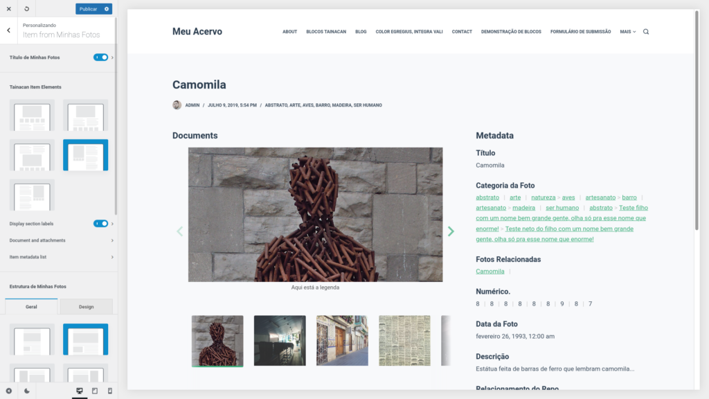 Plugin WordPress: Suporte Tainacan para o Blocksy