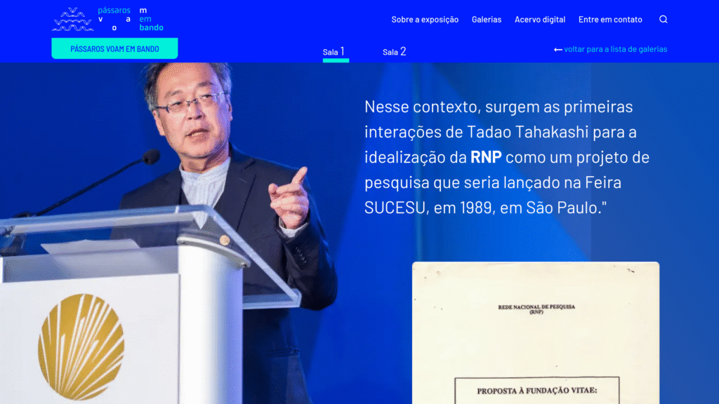 Captura de Tela da Galeria 1, mostrando uma foto de Tadao Tahakashi.